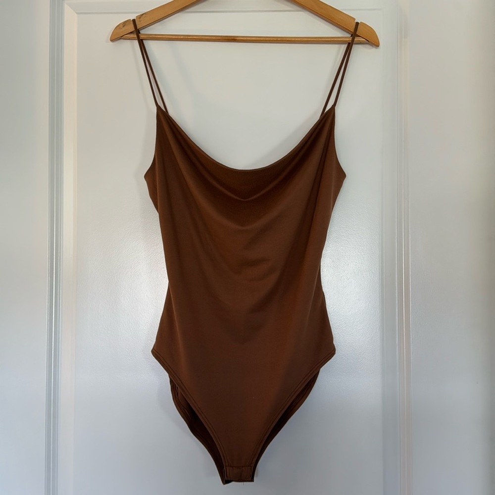 gaze Brown Tank Bodysuit